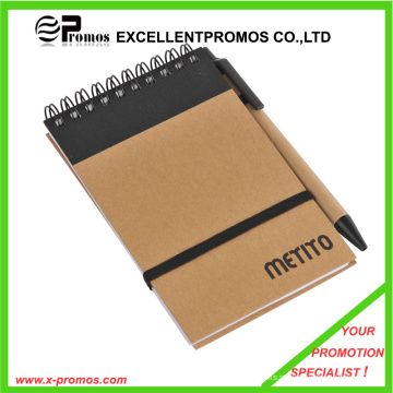 Notebook promocional personalizado reciclado barato com caneta (EP-N1083)